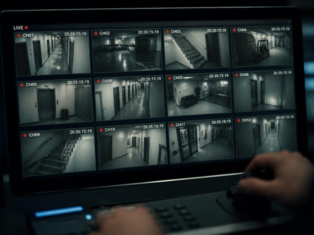Live CCTV monitoring grid